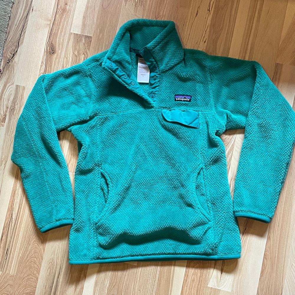 Patagonia Bright Green Synchilla Quarter Snap Polartec Thermal Pro Pullover XS